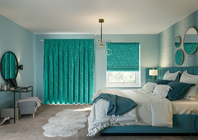 Caen Chenille, Aqua - Made to Measure Curtains - Image 15